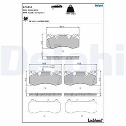 Sada brzdových platničiek kotúčovej brzdy DELPHI LP3836