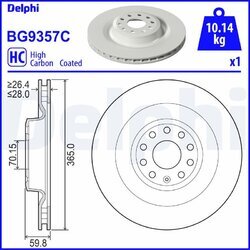 Brzdový kotúč DELPHI BG9357C