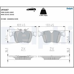 Sada brzdových platničiek kotúčovej brzdy DELPHI LP3167