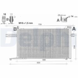 Kondenzátor klimatizácie DELPHI TSP0225348