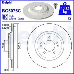 Brzdový kotúč DELPHI BG5076C