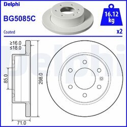 Brzdový kotúč DELPHI BG5085C