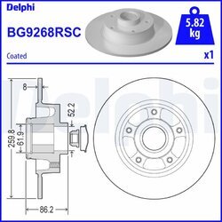 Brzdový kotúč DELPHI BG9268RSC