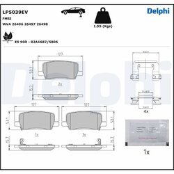 Sada brzdových platničiek kotúčovej brzdy DELPHI LP5039EV