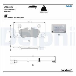 Sada brzdových platničiek kotúčovej brzdy DELPHI LP5063EV