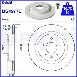 Brzdový kotúč DELPHI BG4977C