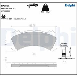 Sada brzdových platničiek kotúčovej brzdy DELPHI LP3861