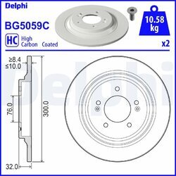 Brzdový kotúč DELPHI BG5059C