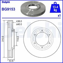 Brzdový kotúč DELPHI BG9153