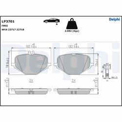 Sada brzdových platničiek kotúčovej brzdy DELPHI LP3701