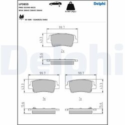 Sada brzdových platničiek kotúčovej brzdy DELPHI LP3855