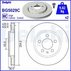 Brzdový kotúč DELPHI BG5029C