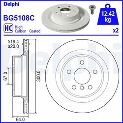 Brzdový kotúč DELPHI BG5108C