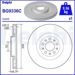 Brzdový kotúč DELPHI BG9336C