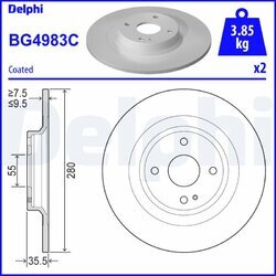 Brzdový kotúč DELPHI BG4983C