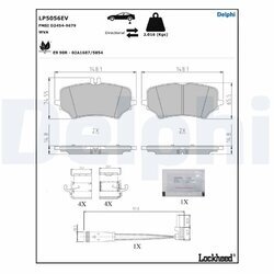 Sada brzdových platničiek kotúčovej brzdy DELPHI LP5056EV