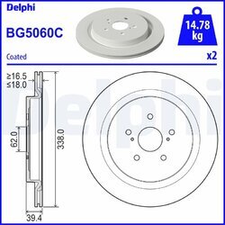 Brzdový kotúč DELPHI BG5060C