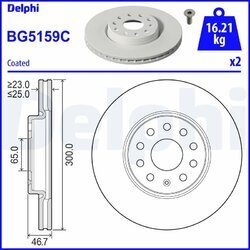 Brzdový kotúč DELPHI BG5159C