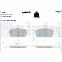 Sada brzdových platničiek kotúčovej brzdy DELPHI LP3672