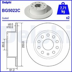 Brzdový kotúč DELPHI BG5022C