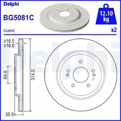 Brzdový kotúč DELPHI BG5081C