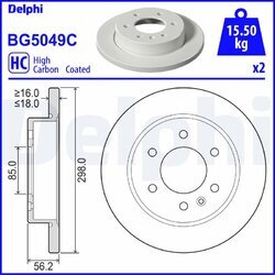 Brzdový kotúč DELPHI BG5049C