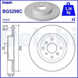 Brzdový kotúč DELPHI BG5298C