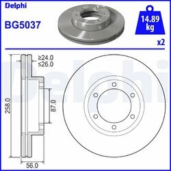 Brzdový kotúč DELPHI BG5037