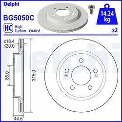 Brzdový kotúč DELPHI BG5050C