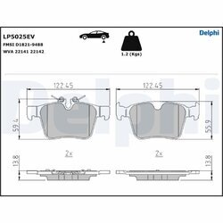 Sada brzdových platničiek kotúčovej brzdy DELPHI LP5025EV