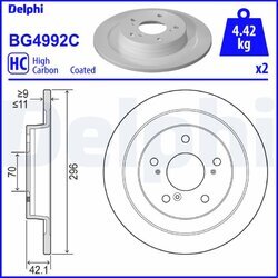 Brzdový kotúč DELPHI BG4992C