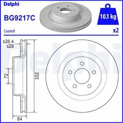 Brzdový kotúč DELPHI BG9217C