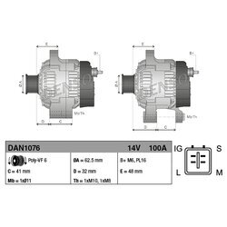 Alternátor DENSO DAN1076 - obr. 3