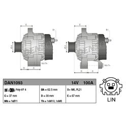 Alternátor DENSO DAN1093 - obr. 3