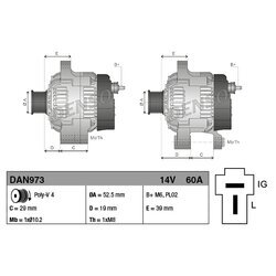 Alternátor DENSO DAN973 - obr. 3