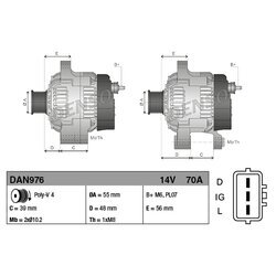 Alternátor DENSO DAN976 - obr. 3