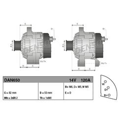 Alternátor DENSO DAN650 - obr. 3