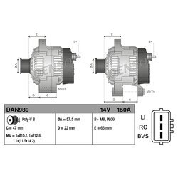 Alternátor DENSO DAN989 - obr. 3