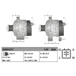 Alternátor DENSO DAN1077 - obr. 3