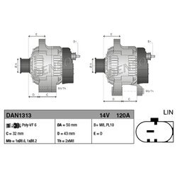 Alternátor DENSO DAN1313 - obr. 3