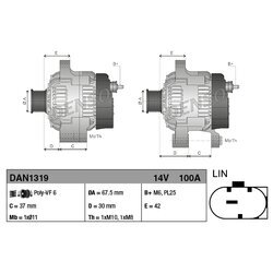 Alternátor DENSO DAN1319 - obr. 3