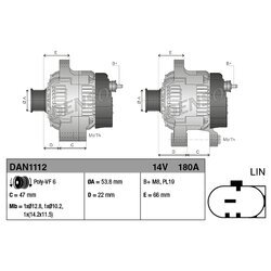 Alternátor DENSO DAN1112 - obr. 3