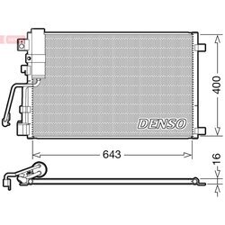 Kondenzátor klimatizácie DENSO DCN46008