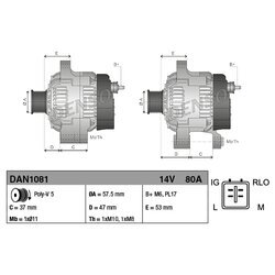 Alternátor DENSO DAN1081 - obr. 3