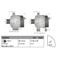 Alternátor DENSO DAN632 - obr. 3