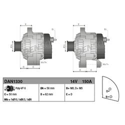 Alternátor DENSO DAN1330