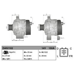 Alternátor DENSO DAN1102 - obr. 3