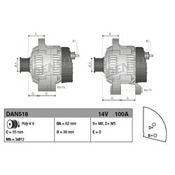 Alternátor DENSO DAN518 - obr. 3