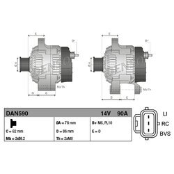 Alternátor DENSO DAN590 - obr. 3