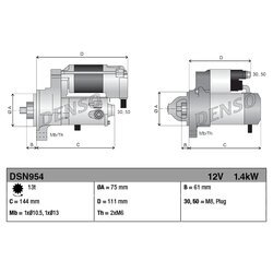 Štartér DENSO DSN954 - obr. 3
